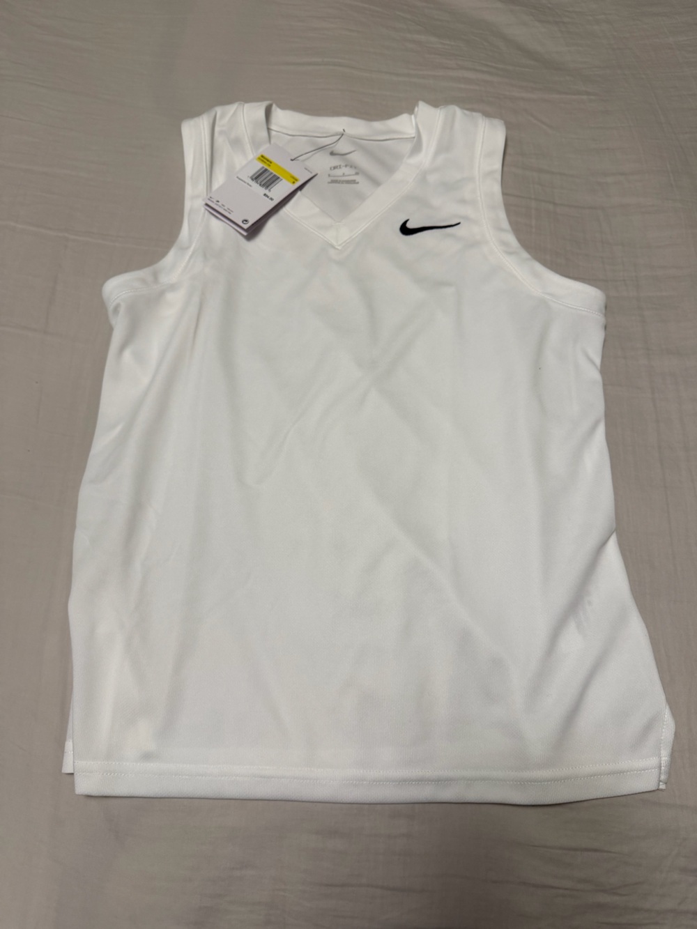 Nike White Dri-FIT Women's V-Neck Athletic Top